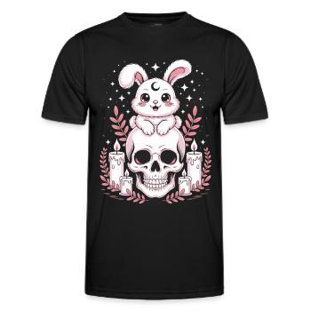 Kawaii Pastel Goth Hase - Männer Funktions-T-Shirt - Schwarz - Vorne - AI Model Male 178 dark (178cm)