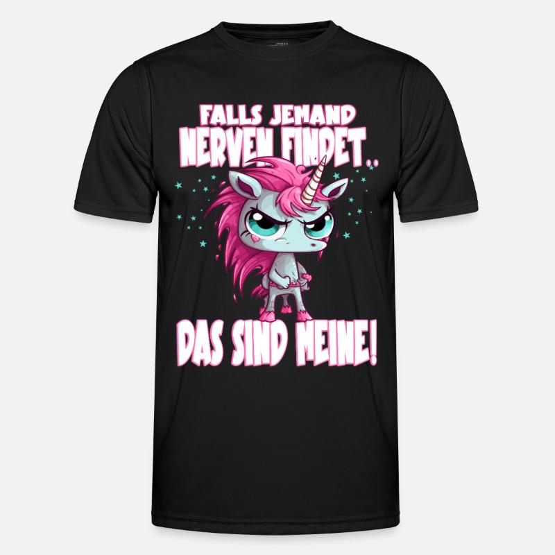 Wütendes Einhorn Pink Spruch Männer Funktions-T-Shirt