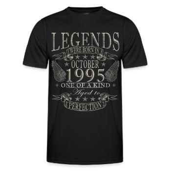 30. Geburtstag Legende Oktober Jahrgang 1995 - Männer Funktions-T-Shirt - Schwarz - Vorne - AI Model Male 178 dark (178cm)