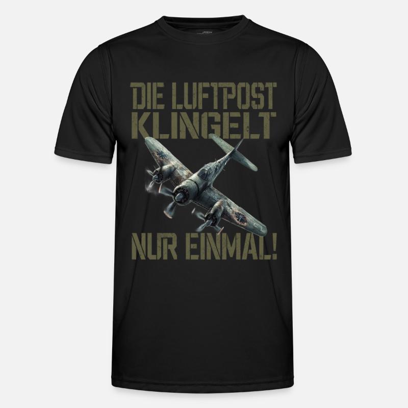 Die Luftpost Klingelt Nur Einmal Flugzeug - Männer Funktions-T-Shirt - Schwarz