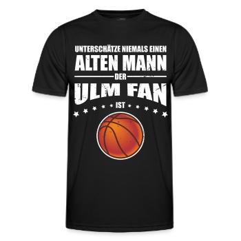 Alter Mann - Ulm Basketball Fan | Vintage Retro - Männer Funktions-T-Shirt - Schwarz - Vorne - AI Model Male 178 dark (178cm)