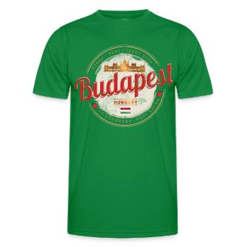 Budapest Design Ungarn Vintage Parlament Souvenir - Männer Funktions-T-Shirt - Kelly Green - Vorne - AI Model Male 178 dark (178cm)