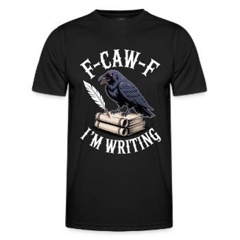 Rabe Federkiel und Schriftrollen - Männer Funktions-T-Shirt - Schwarz - Vorne - AI Model Male 178 dark (178cm)
