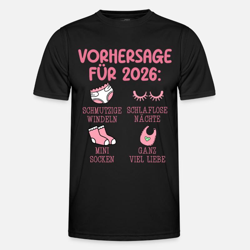Werdende Mutter 2026 VORHERSAGE Lustiges Männer Funktions-T-Shirt