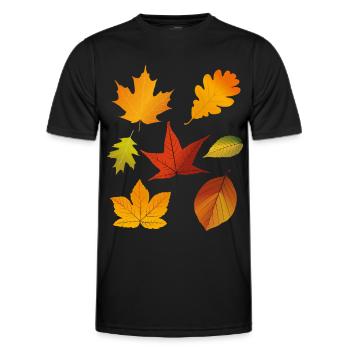 Herbstlaub - Männer Funktions-T-Shirt - Schwarz - Vorne - AI Model Male 178 dark (178cm)