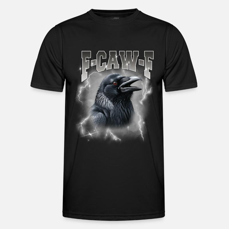 F-Caw-E Rabensturm Graphik - Männer Funktions-T-Shirt - Schwarz
