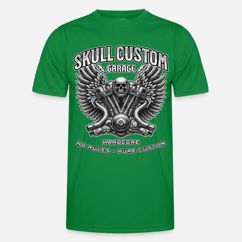 Skull Custom Garage – Biker & Schrauber Design Männer Funktions-T-Shirt