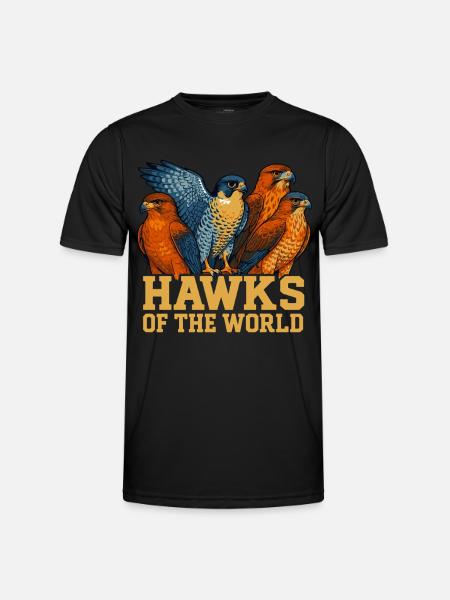 Halcones del mundo Observación de aves de cetrería - Camiseta funcional para hombres - negro