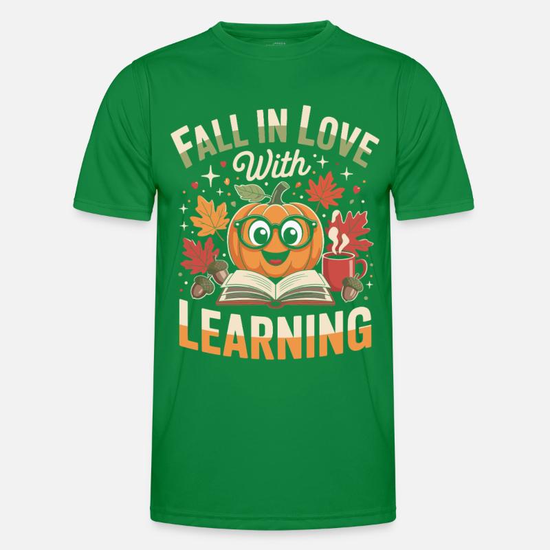 Fall In Love With Teaching Herbst Lehrerin Männer Funktions-T-Shirt