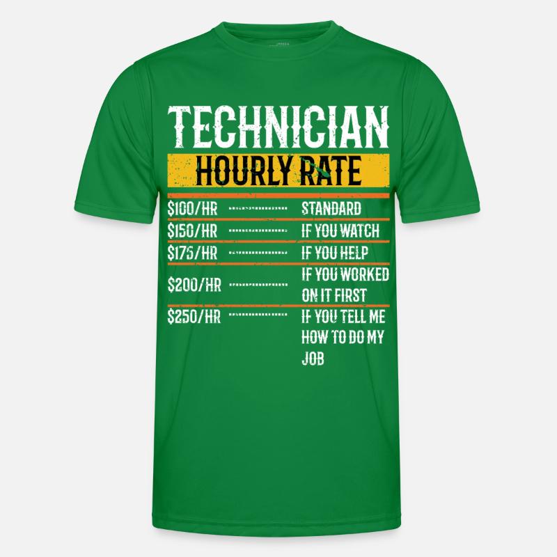 Technician Hourly Rate Maintenance Technician Tech Männer Funktions-T-Shirt