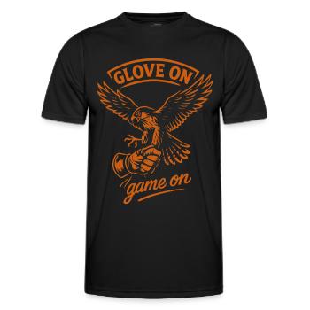 Falkenhandschuh Auf Wild Auf Falknerei Jagd Design - Männer Funktions-T-Shirt - Schwarz - Vorne - AI Model Male 178 dark (178cm)