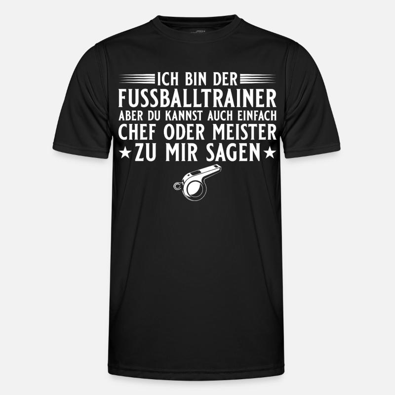 Fußballtrainer Chef oder Meister - Männer Funktions-T-Shirt - Schwarz