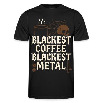 Schwarzer Kaffee Metal - Männer Funktions-T-Shirt - Schwarz - Vorne - AI Model Male 178 dark (178cm)