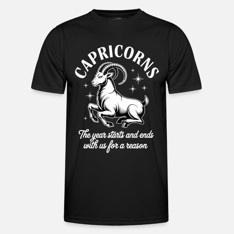 Steinbock Sternzeichen - Männer Funktions-T-Shirt - Schwarz