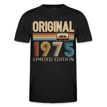 50. Geburtstag 50 Jahre Original 1975 - Männer Funktions-T-Shirt - Schwarz - Vorne - AI Model Male 178 dark (178cm)