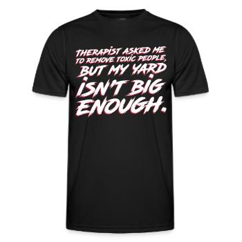 Il faudrait un plus gros jardin - T-shirt sport Homme - noir - Devant - AI Model Male 178 dark (178cm)