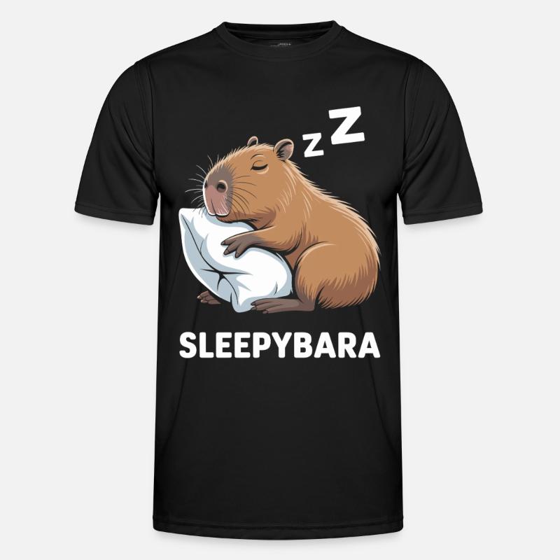 Sleepybara Capybara Sleeping - Men's Functional T-Shirt - black