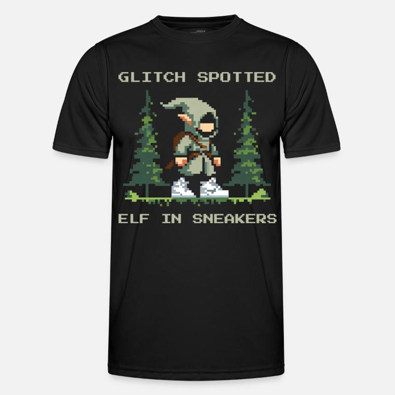 Bug entdeckt: Elf mit Sneakers | LARP Glitch Männer Funktions-T-Shirt