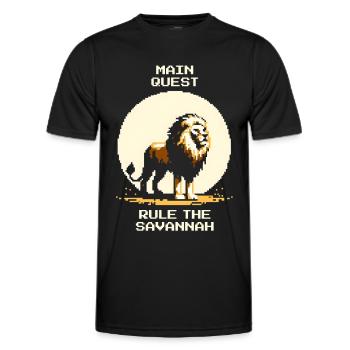 Quête principale : Régner sur la savane | Lion Wilderness - T-shirt sport Homme - noir - Devant - AI Model Male 178 dark (178cm)