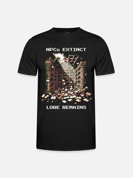 NPCs gone, lore stays | Post-apocalyptic - Men's Functional T-Shirt - black