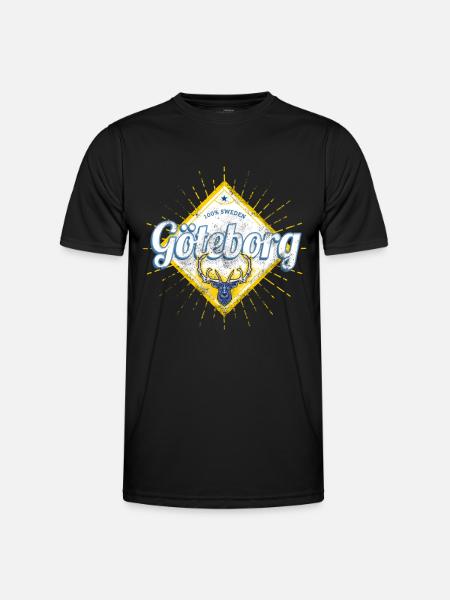 Gøteborg med Deer Sweden Vintage Souvenir - Funktionsshirt til herrer - sort