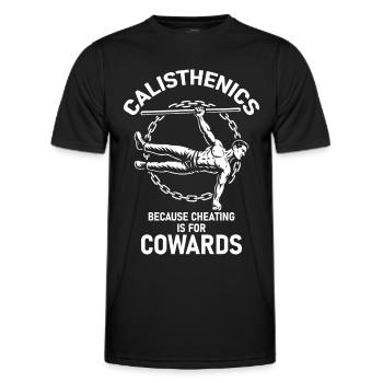 Calisthenics Fitness Gym Training Workout - Männer Funktions-T-Shirt - Schwarz - Vorne - AI Model Male 178 dark (178cm)