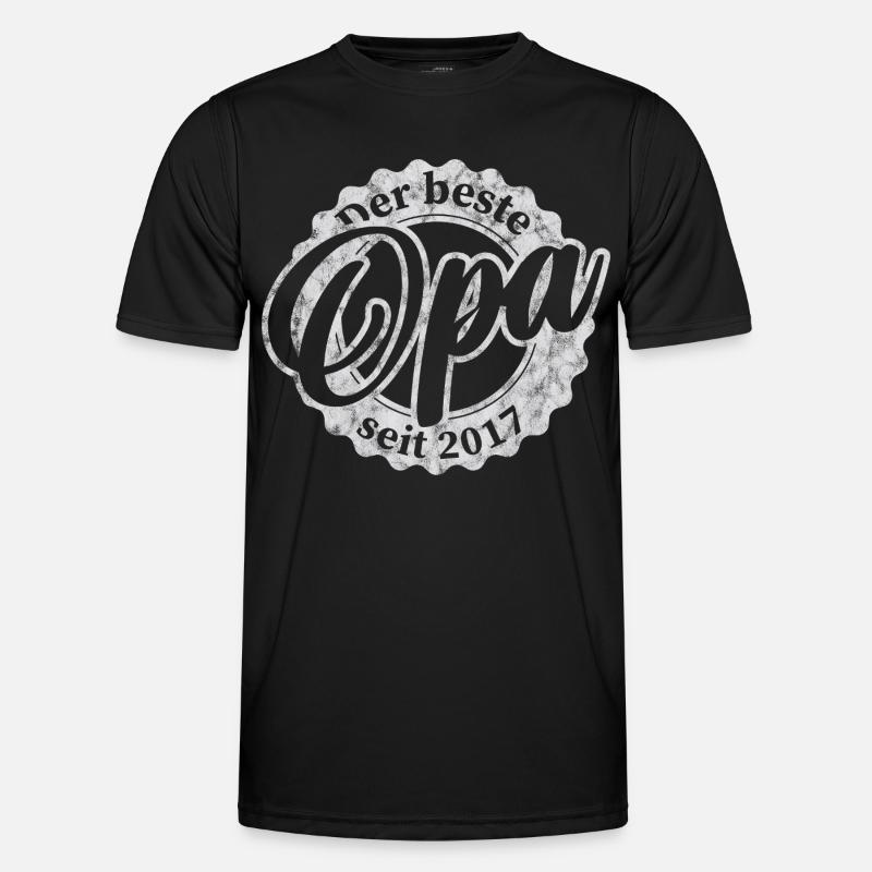 Der Beste Opa seit 2017 - Männer Funktions-T-Shirt - Schwarz