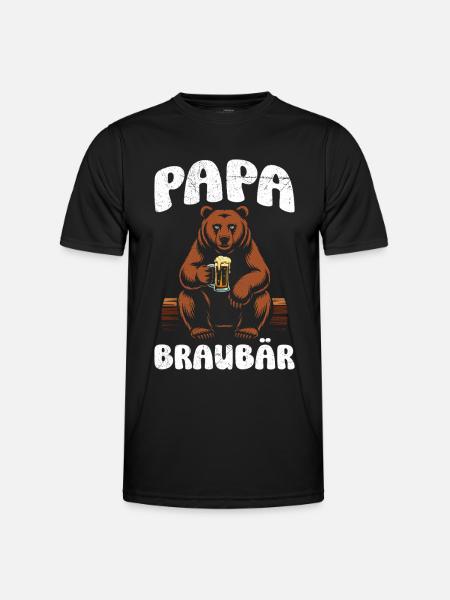 Dad-to-be PAPA BRAUBÄR Funny - Men's Functional T-Shirt - black
