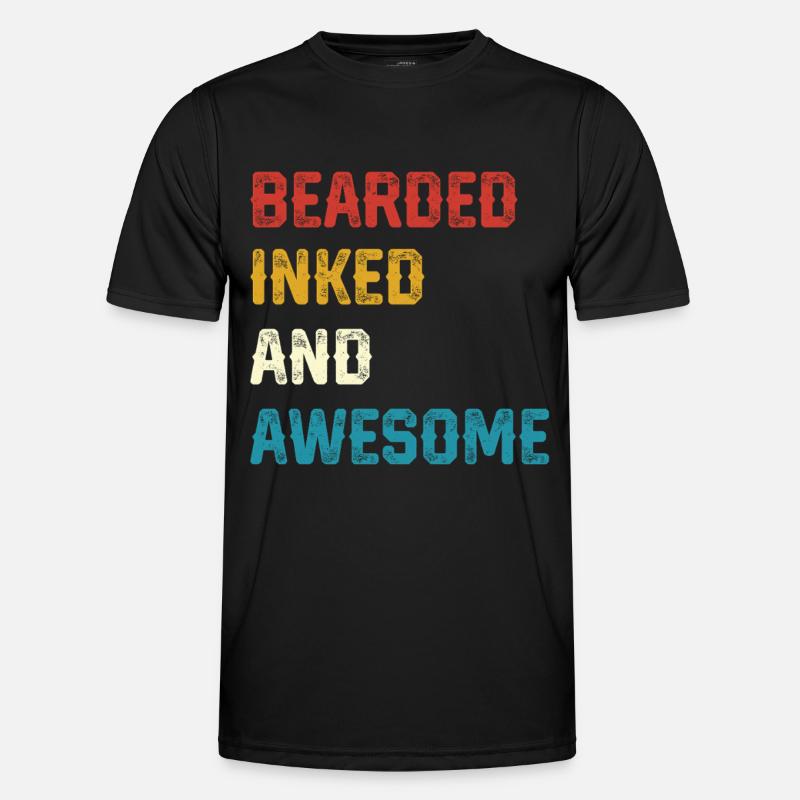 Bearded Inked and Awesome Männer Funktions-T-Shirt