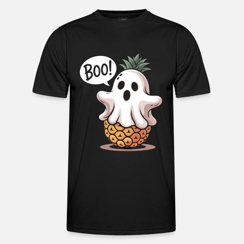 Pineapple Ghost Halloween - Men's Functional T-Shirt - black