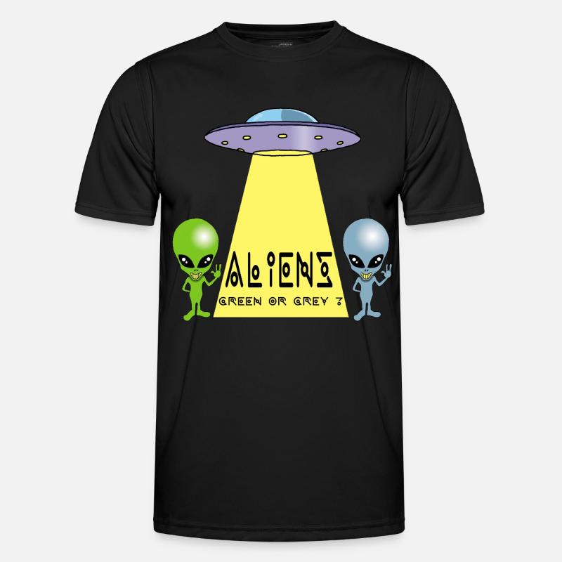 Grün oder grau außerirdisch? - Männer Funktions-T-Shirt - Schwarz