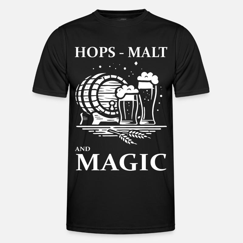 Bier Design – Hops, Malt and Magic - Männer Funktions-T-Shirt - Schwarz