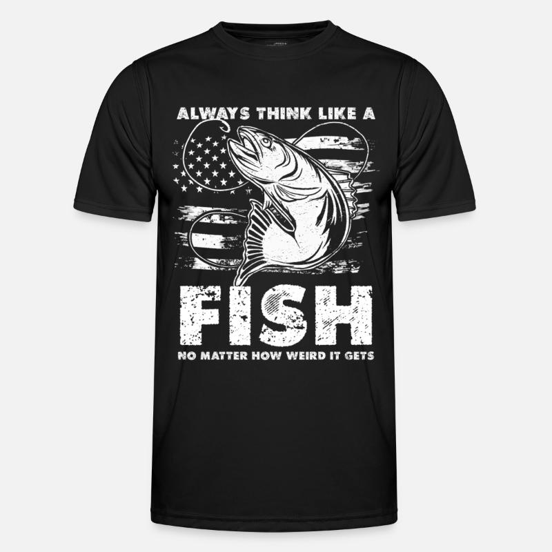 Fish Thoughts Flag Pattern - Men's Functional T-Shirt - black