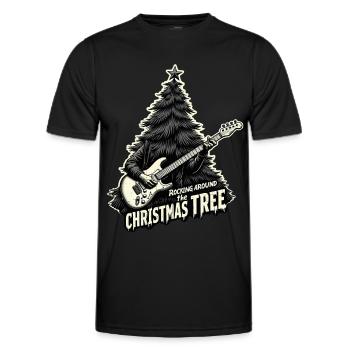 Rocking around the Christmas Tree - Men's Functional T-Shirt - black - Front - AI Model Male 178 dark (178cm)