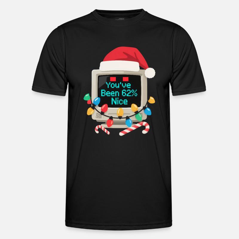 Computer Weihnachten KI Sarkastisch Tech Geschenk - Männer Funktions-T-Shirt - Schwarz