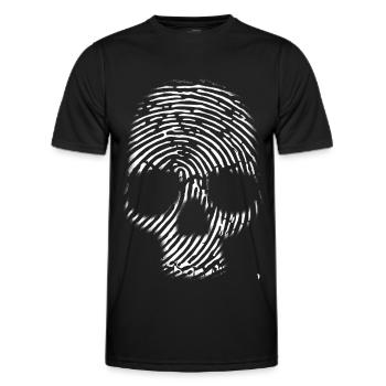 Un crâne avec une empreinte digitale. - T-shirt sport Homme - noir - Devant - AI Model Male 178 dark (178cm)