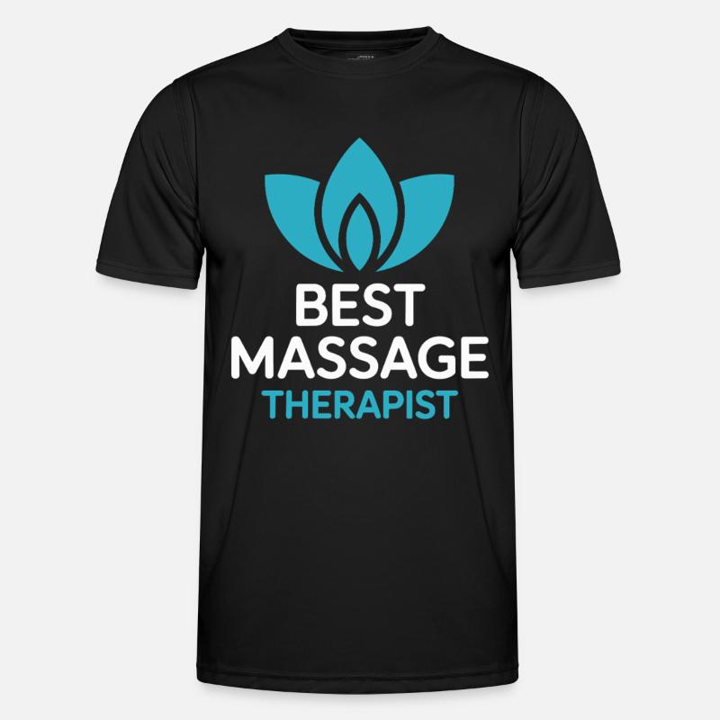 Bester Massagetherapeut Lotus Motiv - Männer Funktions-T-Shirt - Schwarz