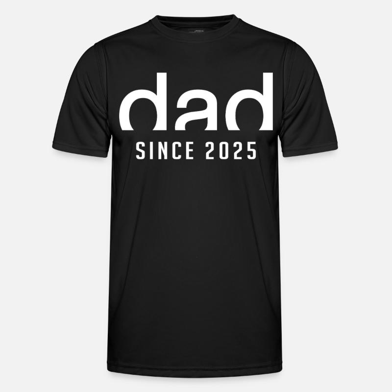Papa Seit 2025 | Geburt Vaterschaft Geschenk - Männer Funktions-T-Shirt - Schwarz