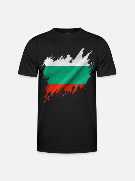 Drapeau bulgare, style déchiré - T-shirt sport Homme - noir