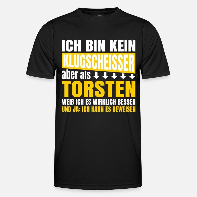 Ich bin kein Klugscheisser Torsten - Männer Funktions-T-Shirt - Schwarz