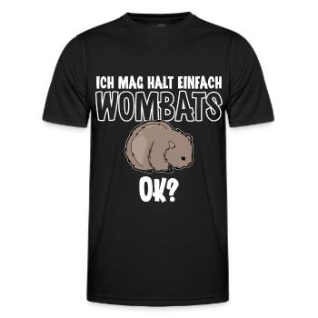 Wombat - Männer Funktions-T-Shirt - Schwarz - Vorne - AI Model Male 178 dark (178cm)