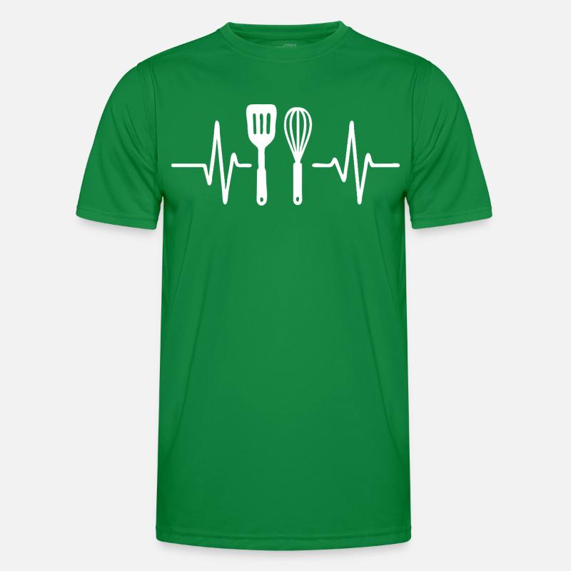 Heartbeat Kitchen Fork Design Men's Functional T-Shirt
