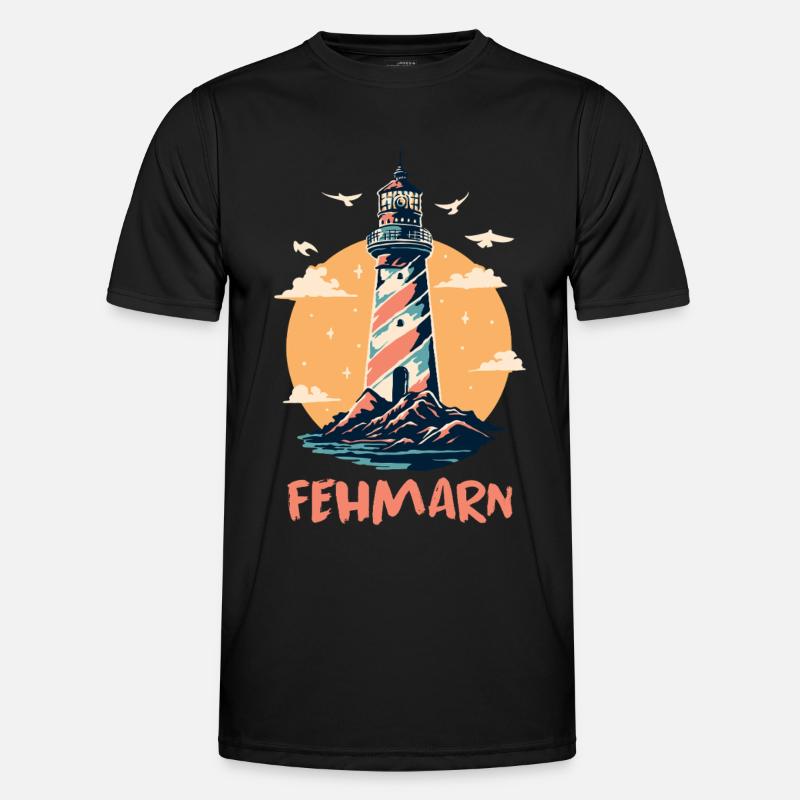 Baltic Sea Holiday FEHMARN Lighthouse Fun - Men's Functional T-Shirt - black