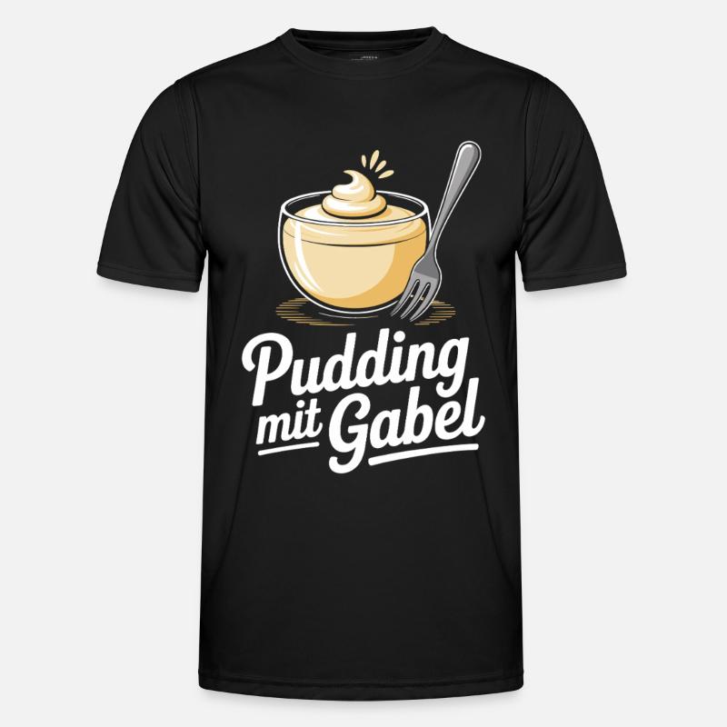 Pudding Mit Gabel - Männer Funktions-T-Shirt - Schwarz