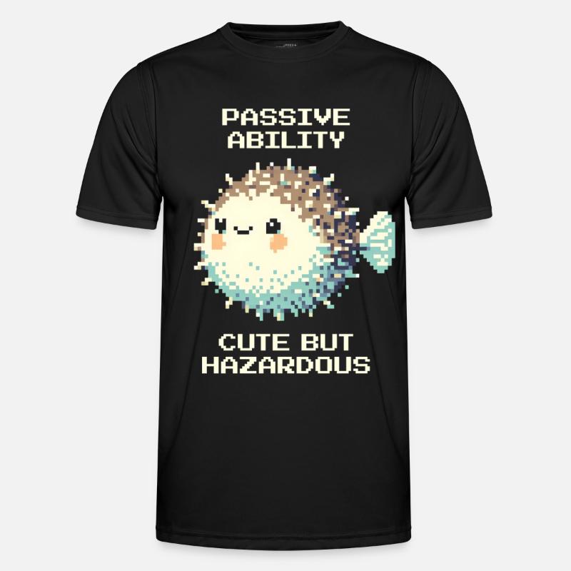 Passiv: süß, doch gefährlich | Kugelfisch - Men's Functional T-Shirt - black