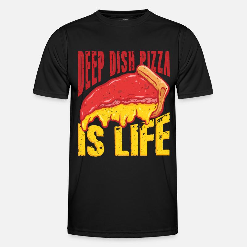 Deep Dish Pizza Is Life Chicargo Männer Funktions-T-Shirt