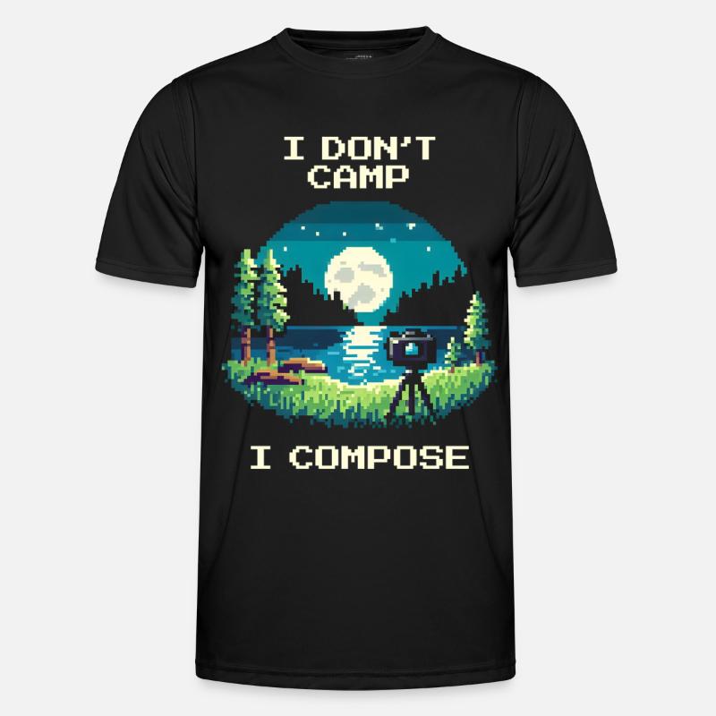 I don't camp, I compose | Composition - Men's Functional T-Shirt - black