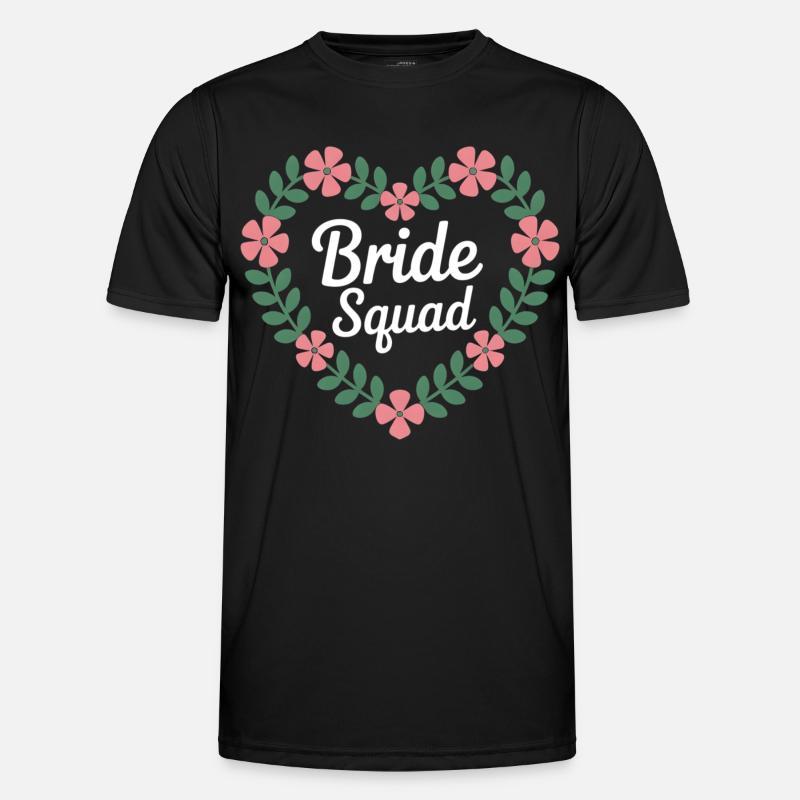 Bride Squad Blumenherz Männer Funktions-T-Shirt