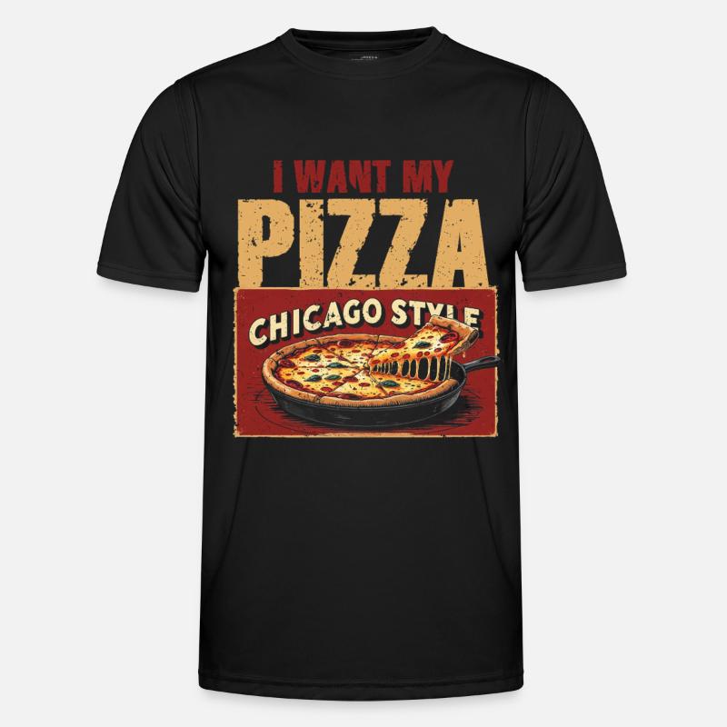Deep Dish I Want My Pizza Chicargo Style Männer Funktions-T-Shirt