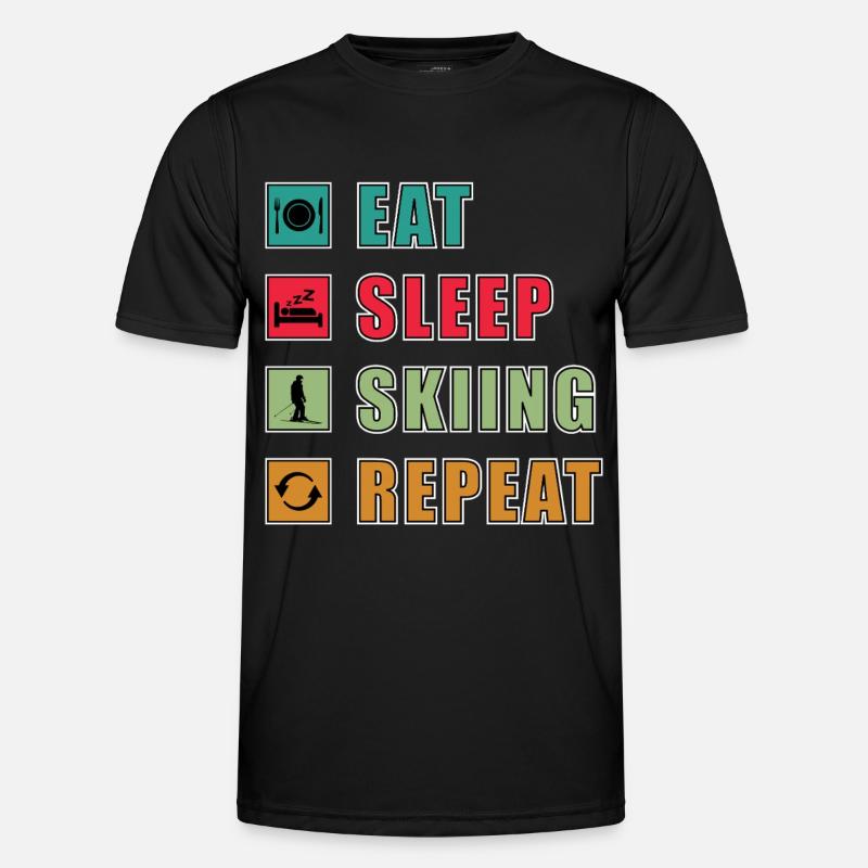 Eat Sleep Repeat Skiing - Men's Functional T-Shirt - black